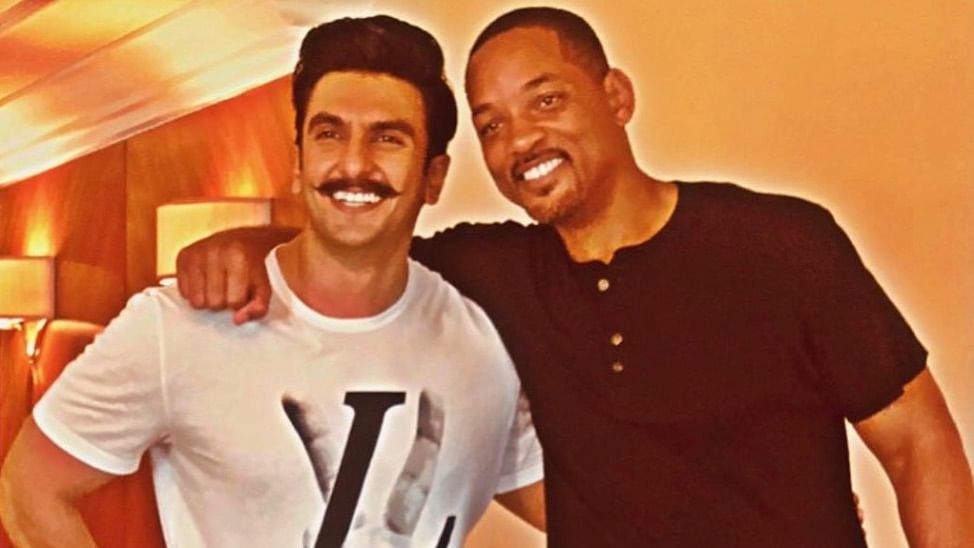 Ranveer Singh with Will Smith last year.&nbsp;