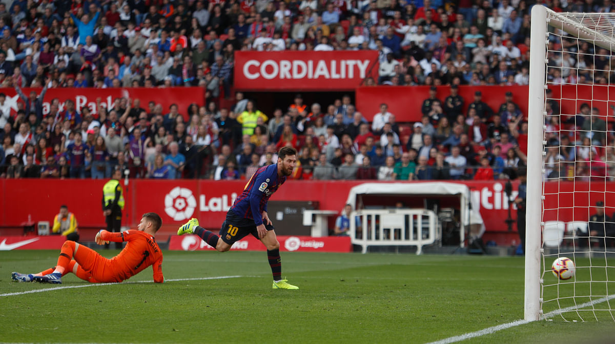 Messi also set up a final goal by Luis Suarez to earn Spanish league leader Barcelona a 4-2 comeback win.