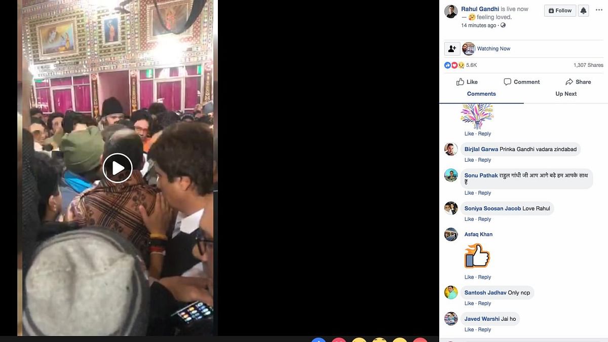 The official Facebook page of Rahul Gandhi put out live videos from Shamli saying he was “feeling loved”. 