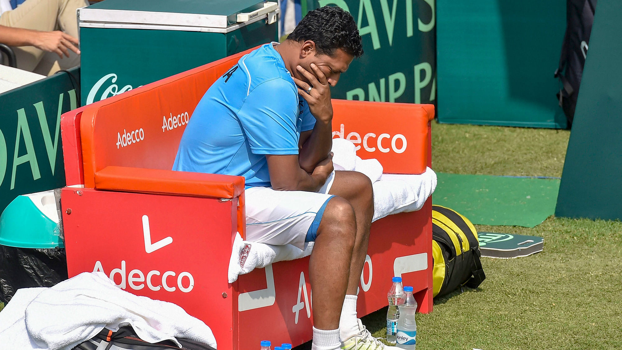 India’s Davis Cup non-playing captain Mahesh Bhupathi during the tie against Italy that India lost 3-1.
