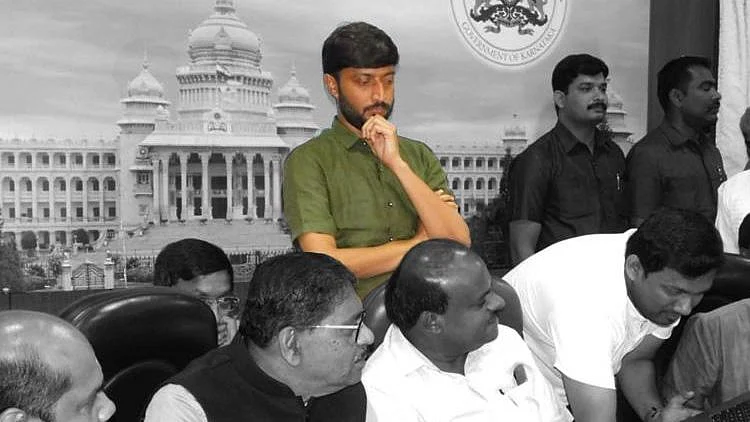 Sharan Gouda at the press conference.