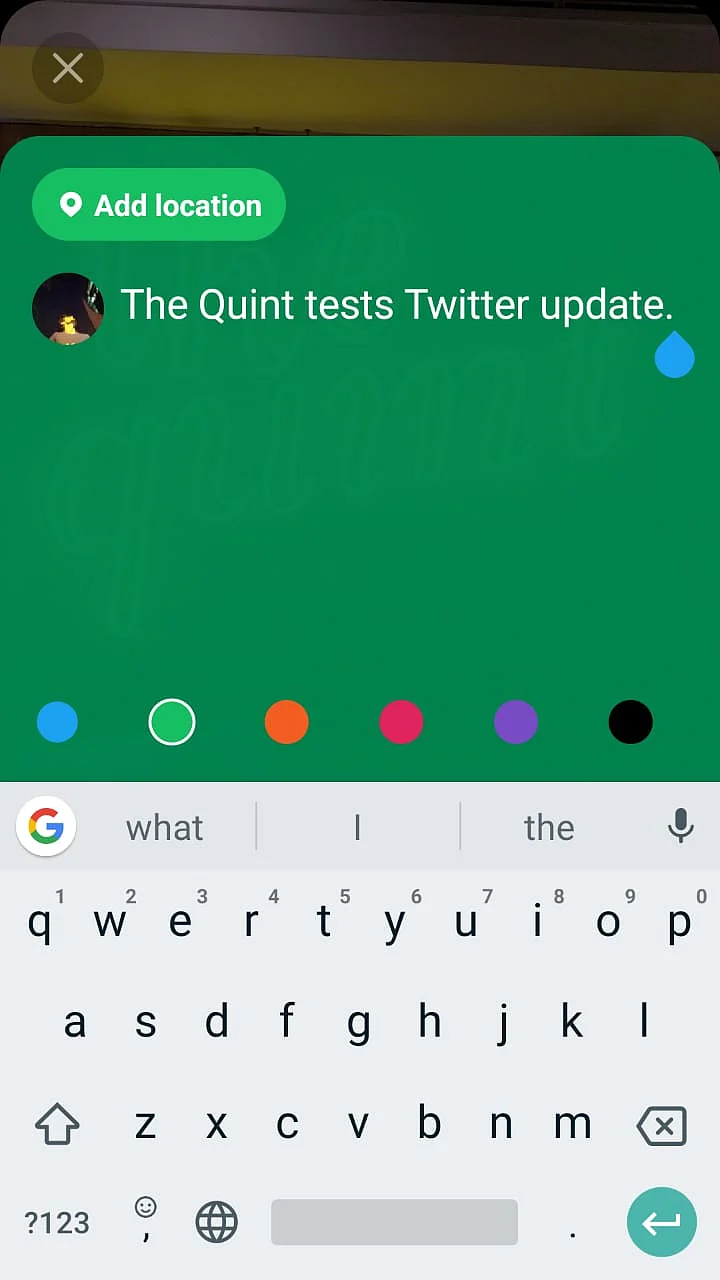 The new update lets you detail your post with preset colour schemes and will let you add a location to the posts.