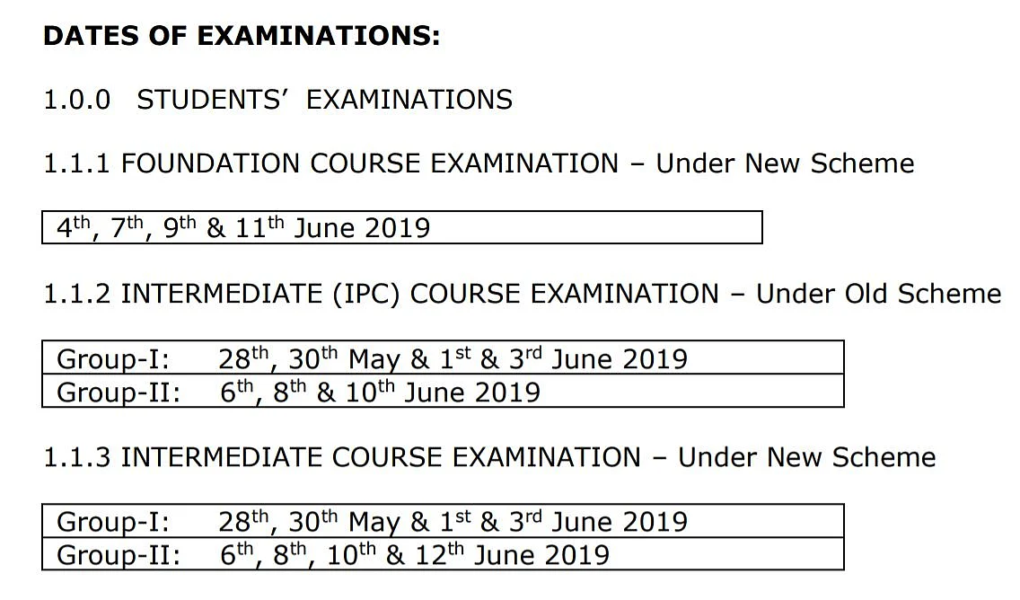 ICAI Exam 2019: ICAI Postpones CA May 2019 Examination Due ...