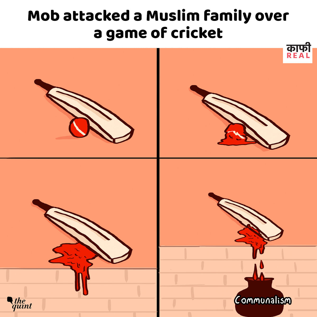 A Muslim family was attacked by a mob who entered their house after a fight broke out over a game of cricket.