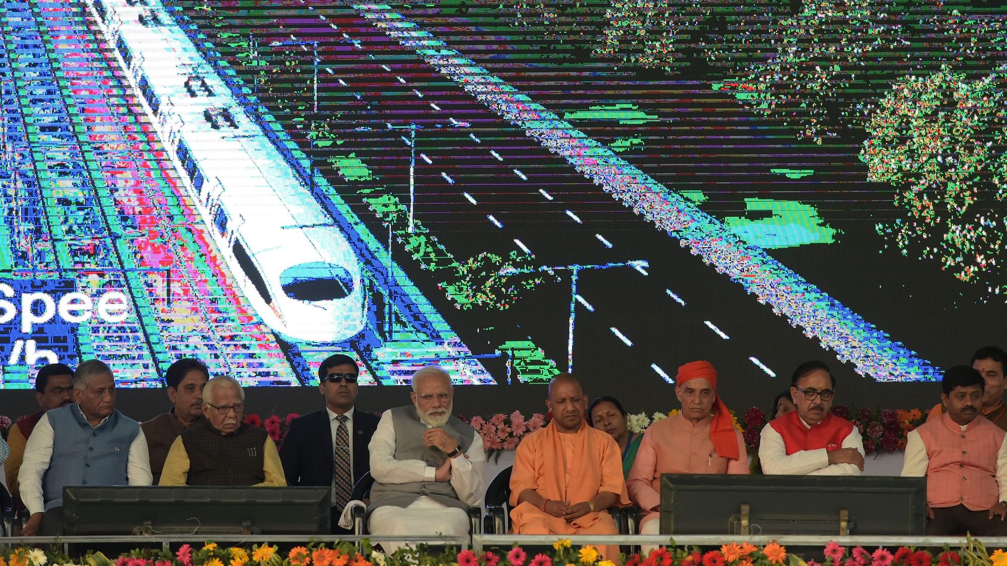Prime Minister Narendra Modi at the inauguration of Dilshad Garden-New Bus Adda section, an extension of the Delhi Metros Red Line, in Ghaziabad.