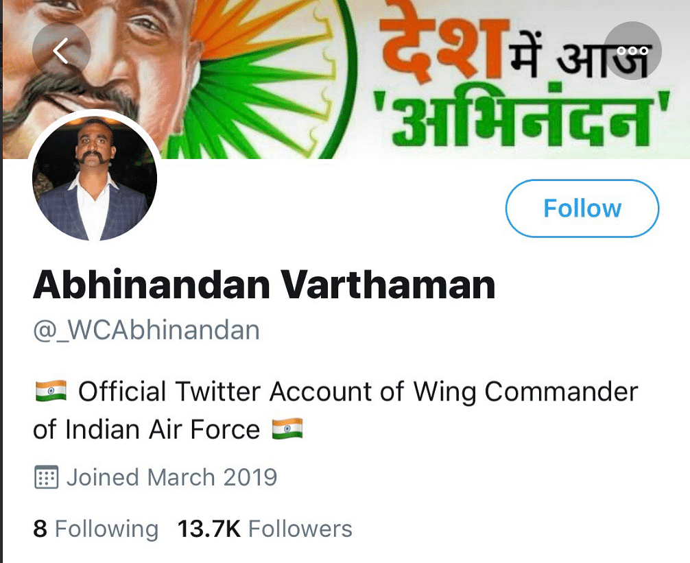 At present, there appears to be two accounts that are impersonating the IAF pilot on Twitter.