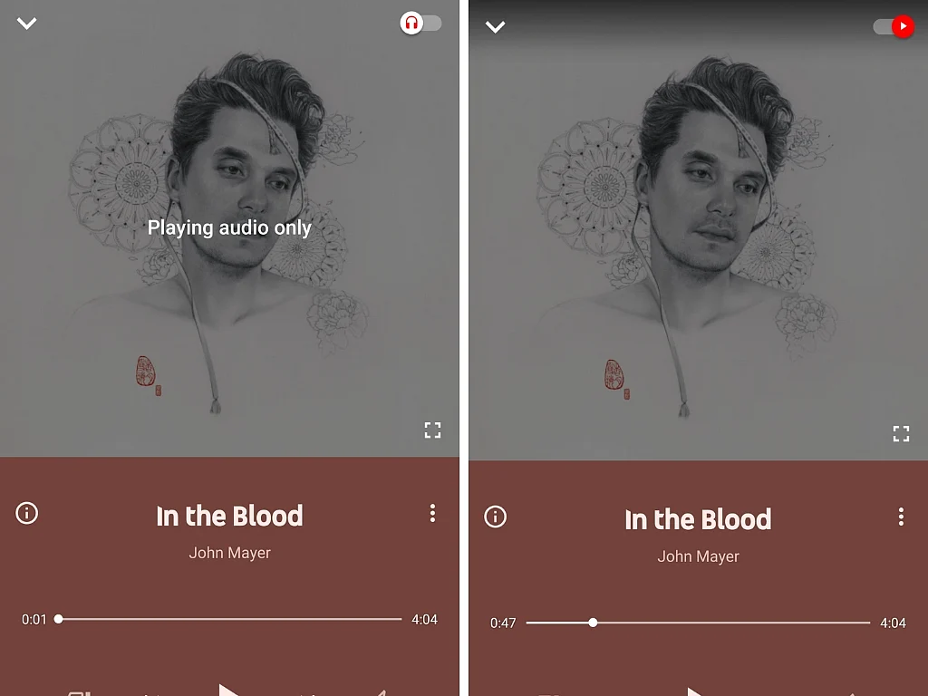 The audio/video toggle switch is a useful option.