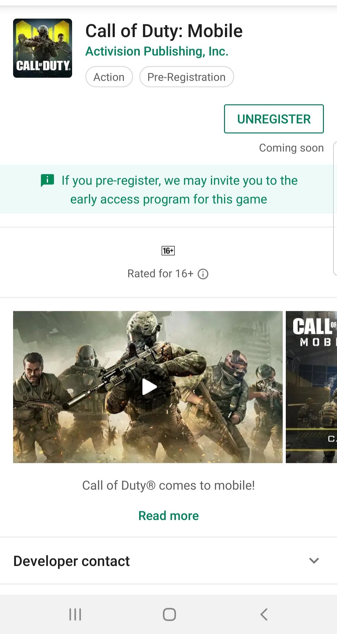 The beta version of Call of Duty: Mobile will be available around July 2019.