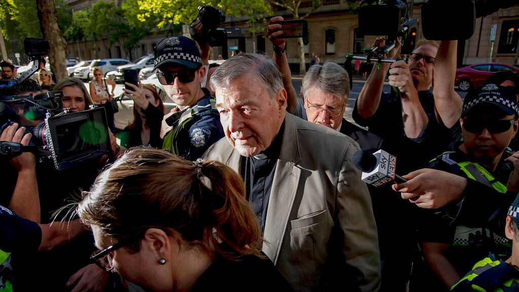  In this 27 February 2019 file photo, Cardinal George Pell arrives at the County Court in Melbourne, Australia.&nbsp;