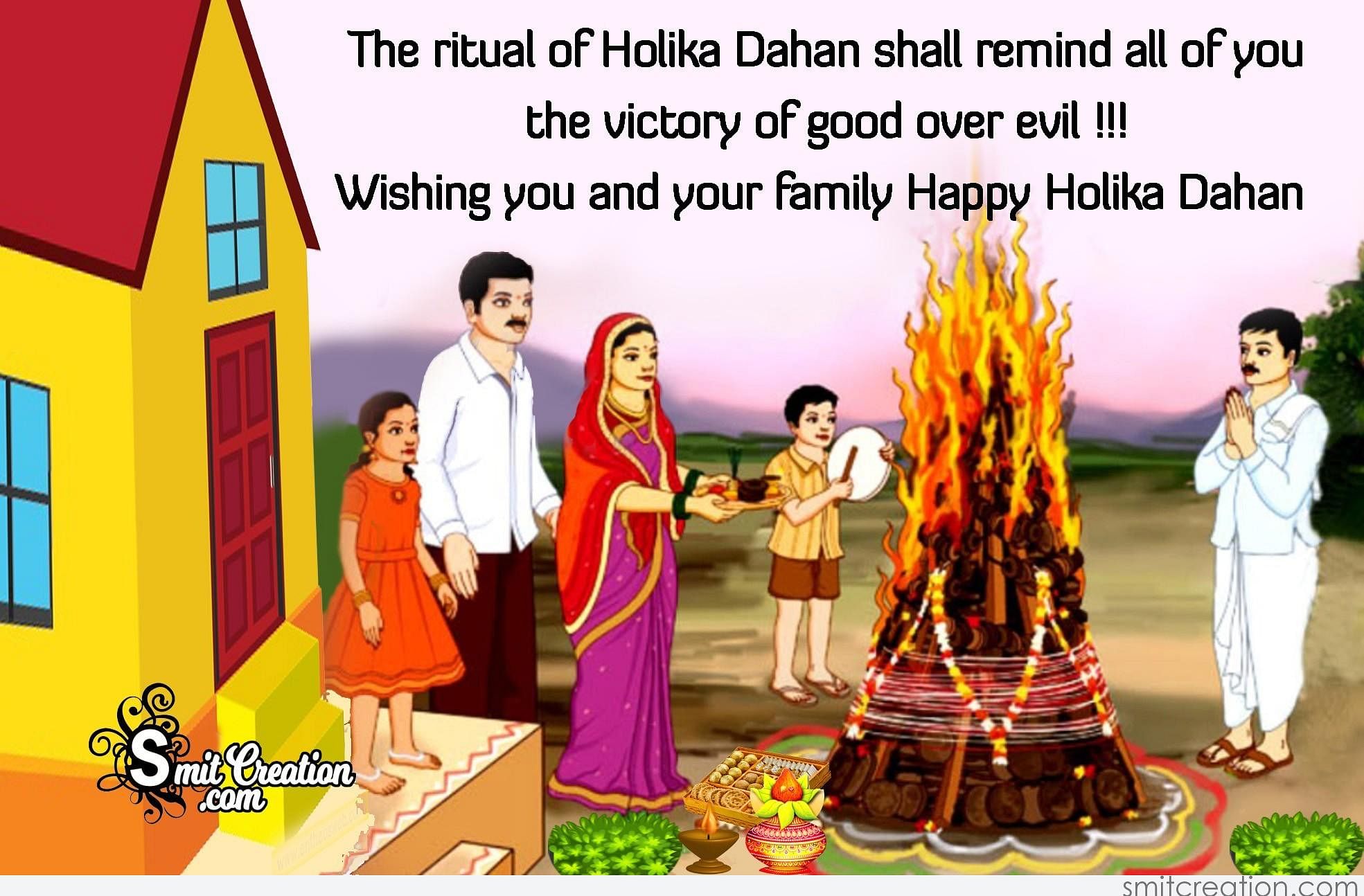 Holika Dahan 2019 Time, Images, Wallpapers, Animated Gifs | Holi images,  Holi wishes, Happy holi