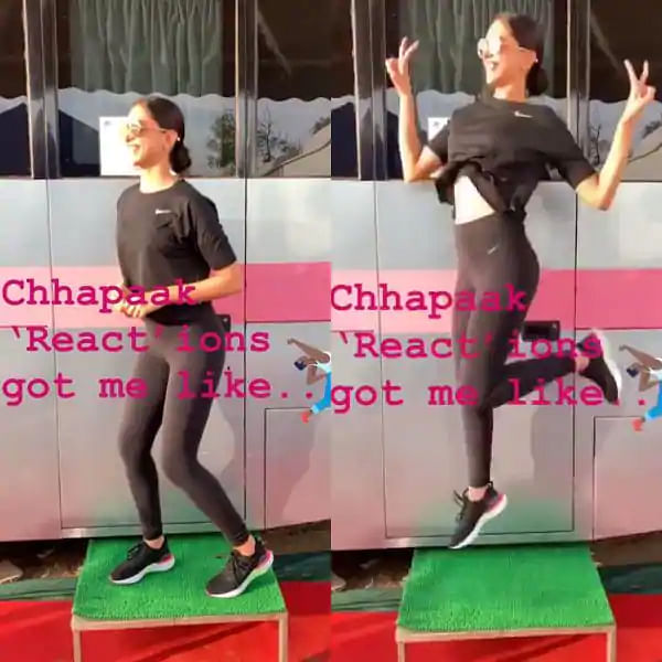 The actor made a Boomerang video on Instagram to express her joy.