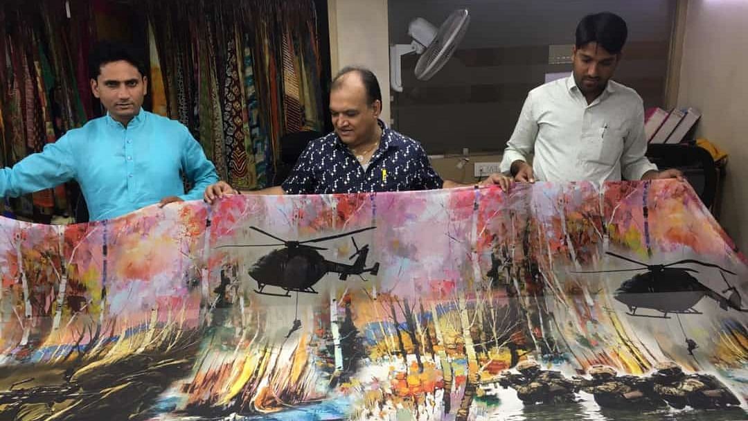 Surat Traders Design Saris Depicting Outrage Over Pulwama Attack