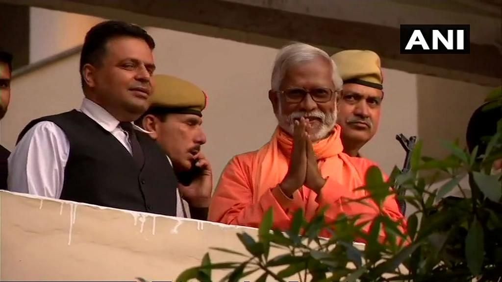 Visuals of Aseemanand from the Panchkula court. He and three others were acquitted in the Samjhauta Express blast case.