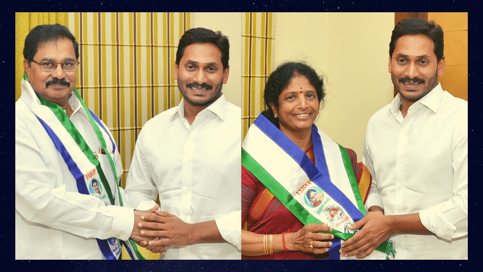 TDP leader Adala Prabhakar Reddy and former MP Vanga Geetha joined Jaganmohan Reddy’s YSRC on 16 March, and were announced as Lok Sabha candidates for the party on 17 March.