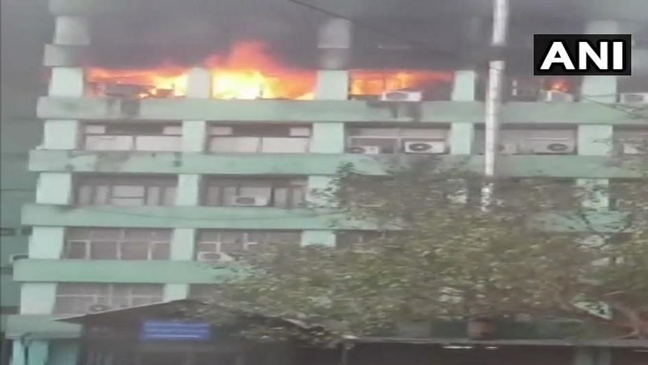 A fire broke out on the fifth floor of Pandit Deendayal Antyodaya Bhawan at CGO Complex in Delhi on Wednesday morning.