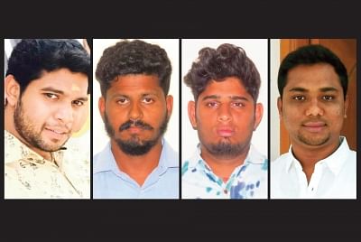 Thirunavukkarasu, Sabarirajan, Vasanthakumar and Satish - the four youths who were arrested in connection with the sexual assault of young girls in Pollachi, Tamil Nadu. (File Photo: IANS)