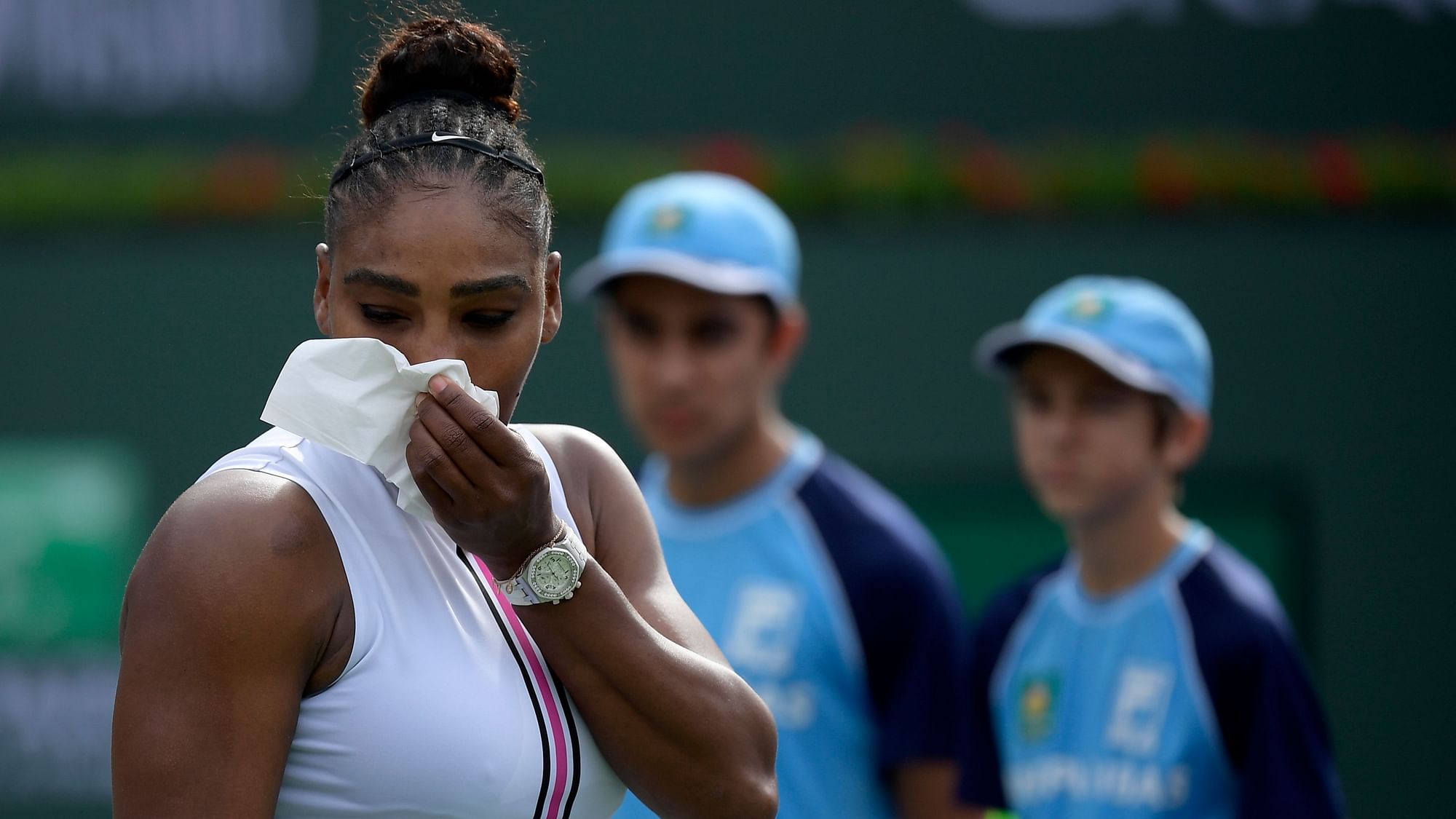 Serena Williams’ return to tennis after a five-week break ended early with her retiring from the BNP Paribas Open because of a viral illness.
