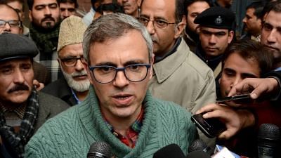National Conference (NC) leader  Omar Abdullah addresses journalists at party headquarters in Srinagar on 30 November 2016.