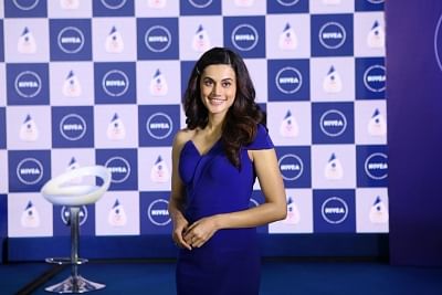 Mumbai: Actress Taapsee Pannu during the launch of a cosmetic product in Mumbai on March 5, 2019. (Photo: IANS)