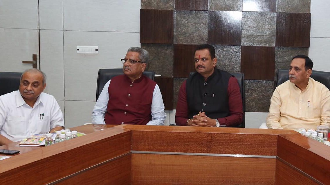 The parliamentary meeting convened at Chief Minister Vijay Rupani’s residence in Gandhinagar, Gujarat.