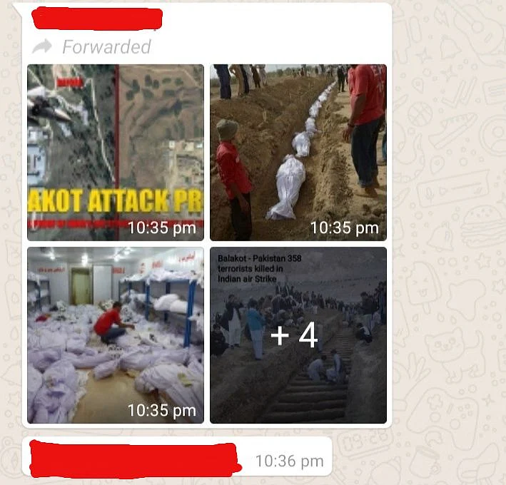 Screengrab of WhatsApp mesage