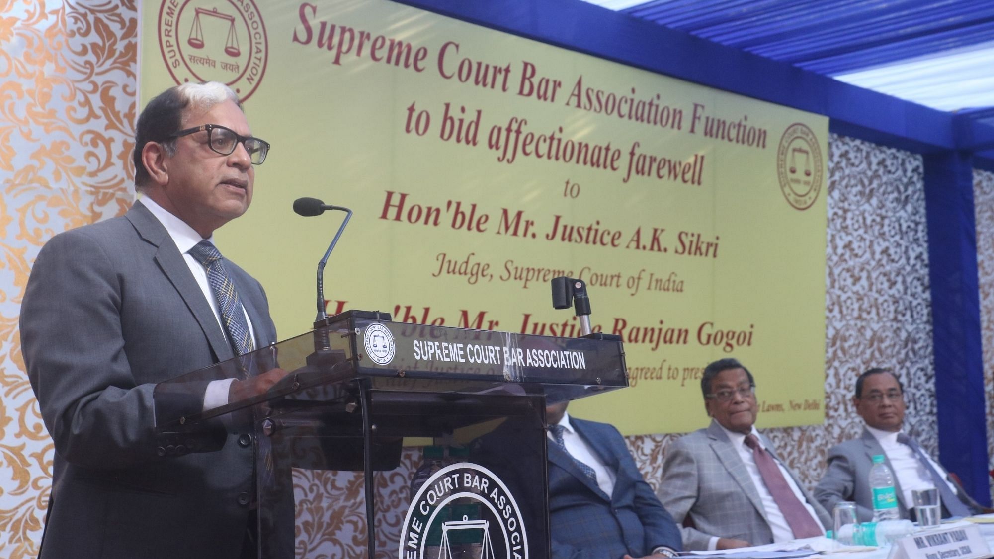 Justice AK Sikri at his farewell ceremony in Delhi on 6 March.&nbsp;