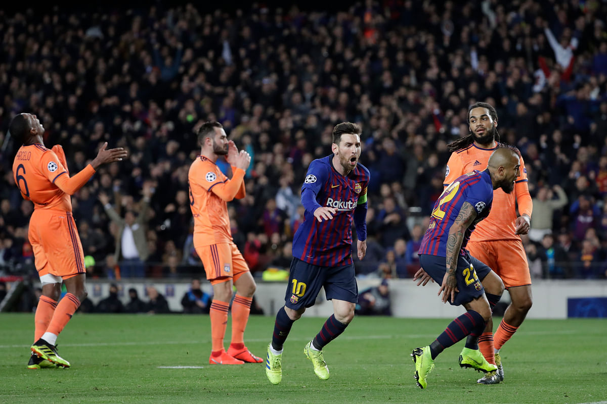 Champions League: Messi scored two goals and set up two more as Barcelona reached the Q/F for a 12th straight season