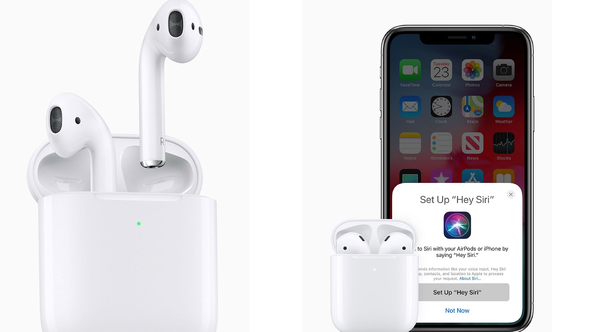 The new AirPods come with either a standard charging case or a new wireless charging case.&nbsp;