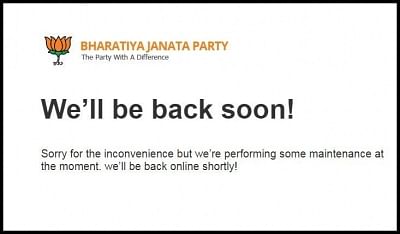he website of the Bharatiya Janata Party (BJP) went into maintenance mode after an alleged hacking attempt early on March 5, 2019.