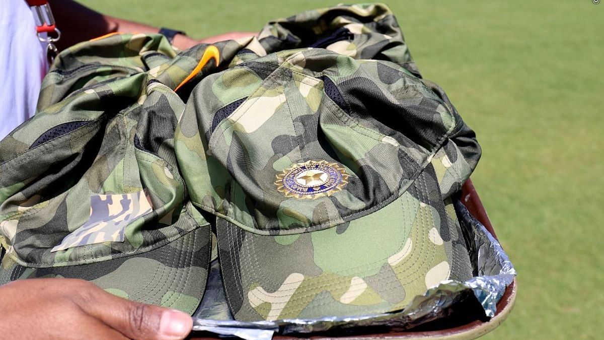 The Indian cricket team wore military caps during their third ODI against Australia as a tribute to the Indian armed forces.