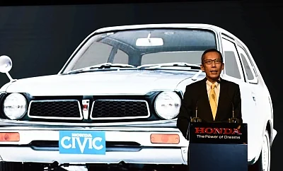 New Delhi: Honda Cars India President and CEO Gaku Nakanishi addresses at the launch of 2019 Honda new "Civic" in New Delhi, on March 7, 2019. (Photo: IANS)