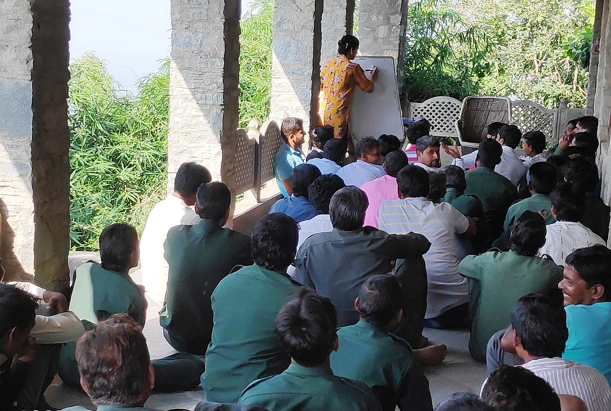 Ratna selects girls and boys who are keen and live on the periphery of the jungle.