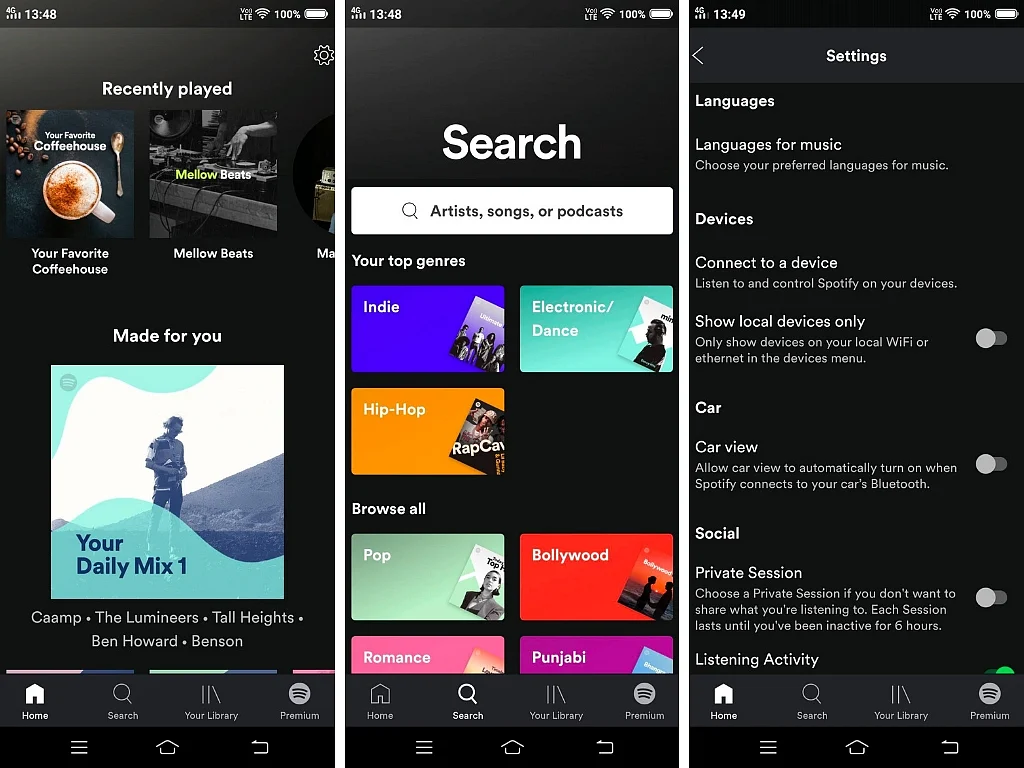 Spotify mobile app interface.