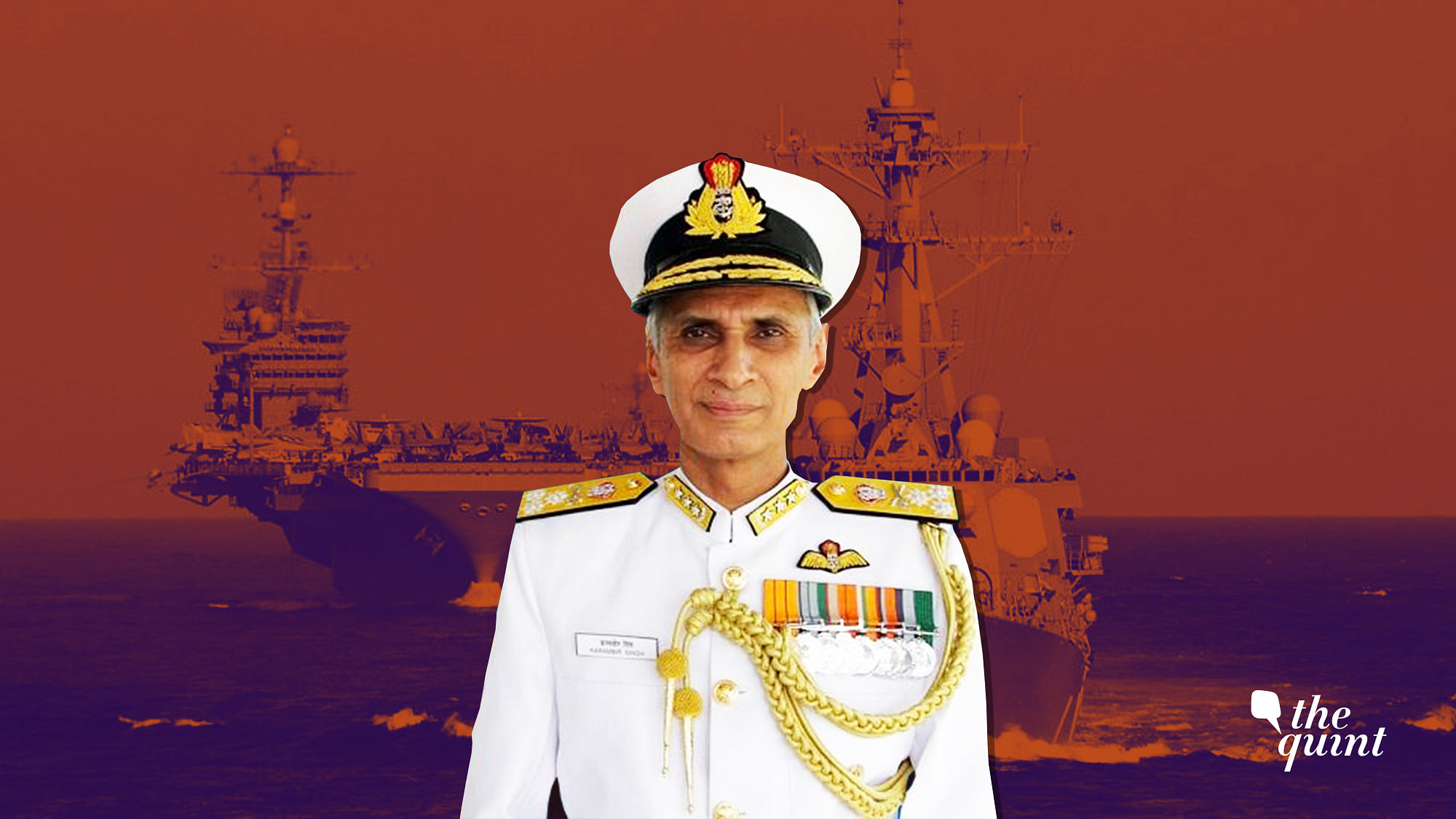 File image of Navy Chief Admiral Karambir Singh.&nbsp;