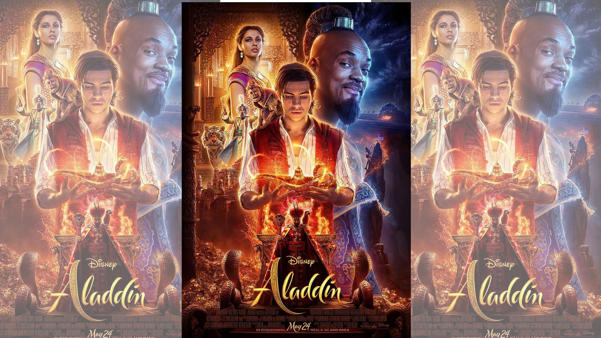 The poster of Disney’s live-action adaptation of <i>Aladdin</i>.