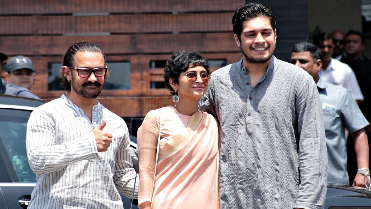 Aamir Khan, Kiran Rao and Junaid Khan.&nbsp;