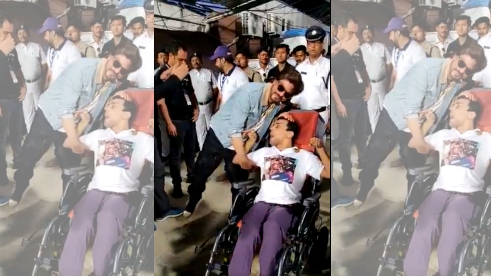 SRK hugs his fan, Harshul Goenka, in a video shared by the KKR team.