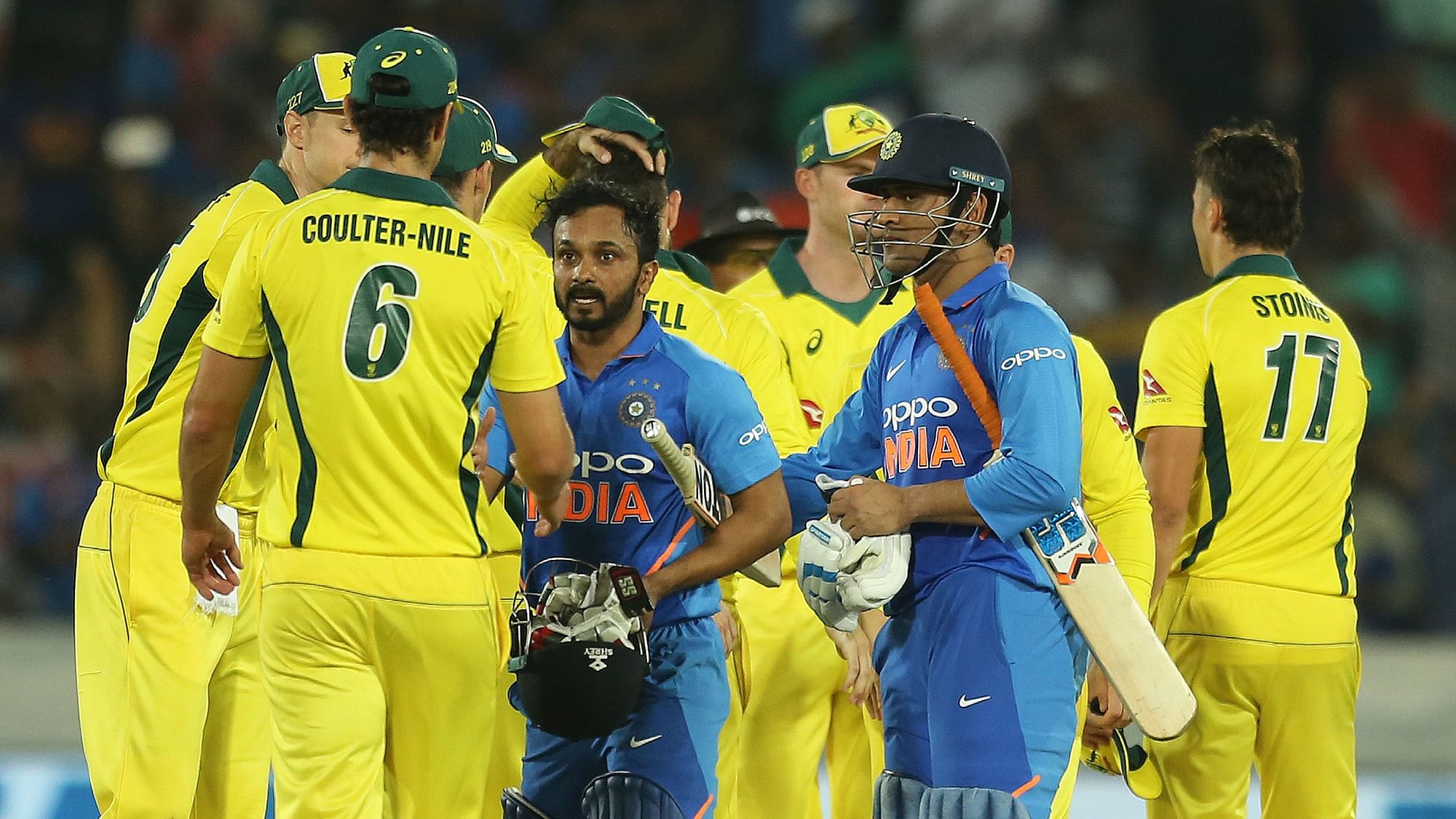 MS Dhoni and Kedar Jadhav put up an unbeaten 141-run stand for the fifth wicket.