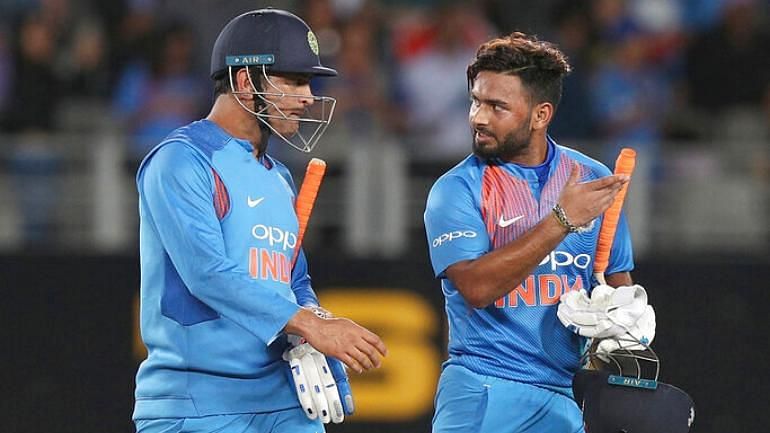 Rishabh Pant (right) replaced MS Dhoni in the Indian XI for the fourth ODI against Australia at Mohali, but was guilty of spurning two stumpings.