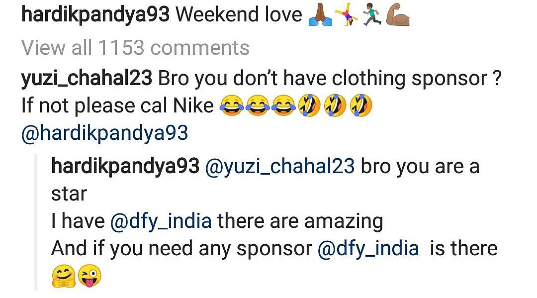 Yuzvendra Chahal Pokes Fun at Shirtless Hardik Pandya, Gets Answer
