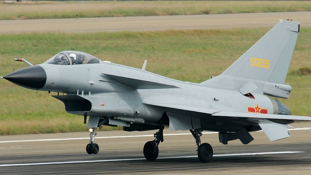A J-10 fighter jet of the Chinese air force.