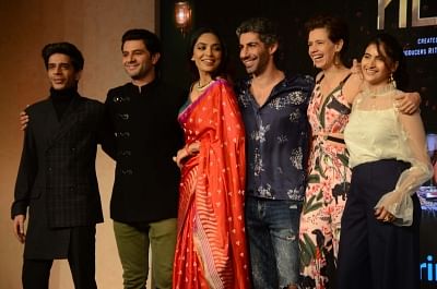 Mumbai: Actors Kalki Koechlin, Jim Sarbh, Arjun Mathur, Sobhita Dhulipala, Shivani Raghuvanshi and Shashank Arora during the launch of their upcoming web series "Made In Heaven" at Amazon Prime Video in Mumbai, on March 7, 2019. (Photo: IANS)