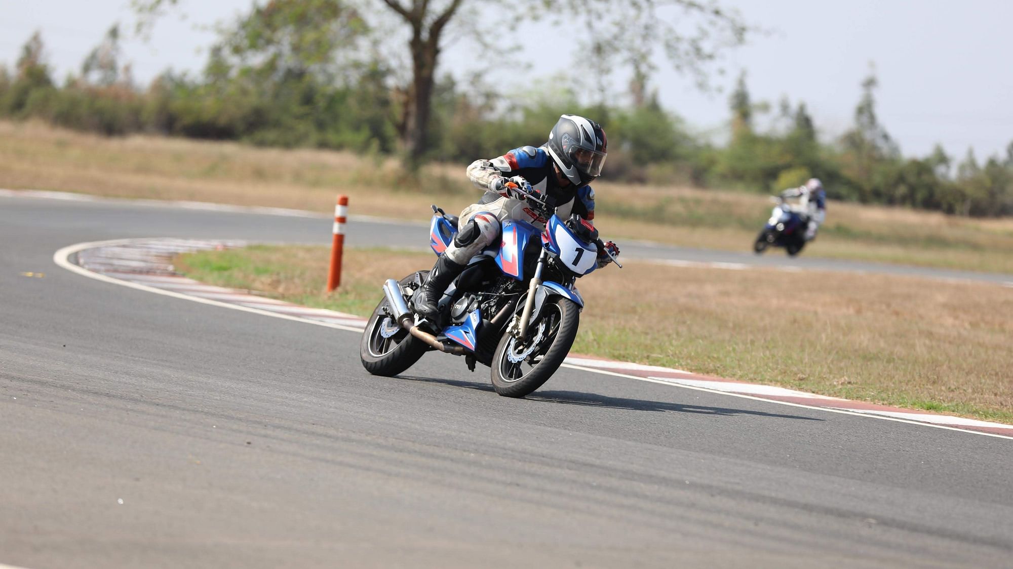 The race-spec TVS Apache RTR 200 was the primary bike for the trainees.