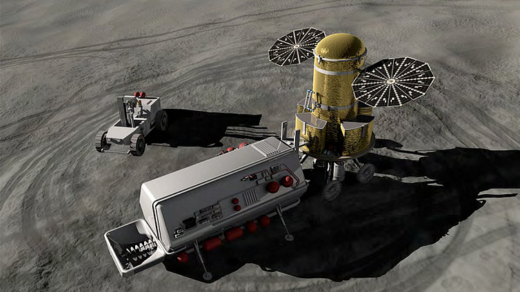 Artist’s impression of what lunar in-situ resource utilisation might look like.