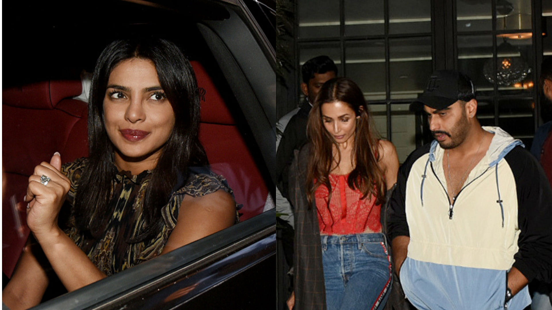 Priyanka Chopra Jonas, Malaika Arora and Arjun Kapoor spotted at Soho House.