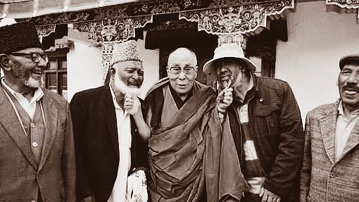 The Dalai Lama with the members of Zanskar’s Muslim community. Image used for representational purposes.