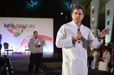 Bengaluru: Congress President Rahul Gandhi during an interaction with the city