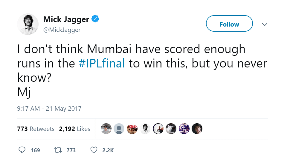 With Mick Jagger and Harry Kane tweeting about the IPL earlier, it’s obvious that the IPL’s charm is increasing.