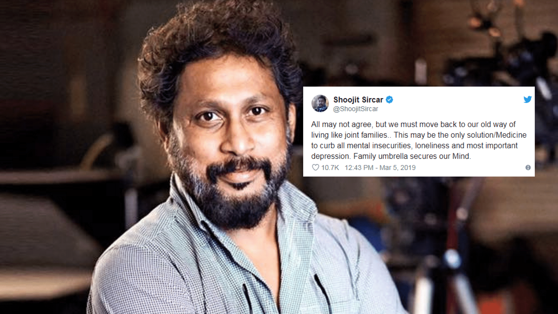 Filmmaker Shoojit Sircar’s ‘umbrella statement’ on the ‘family umbrella’ has stirred up a storm on Twitter.