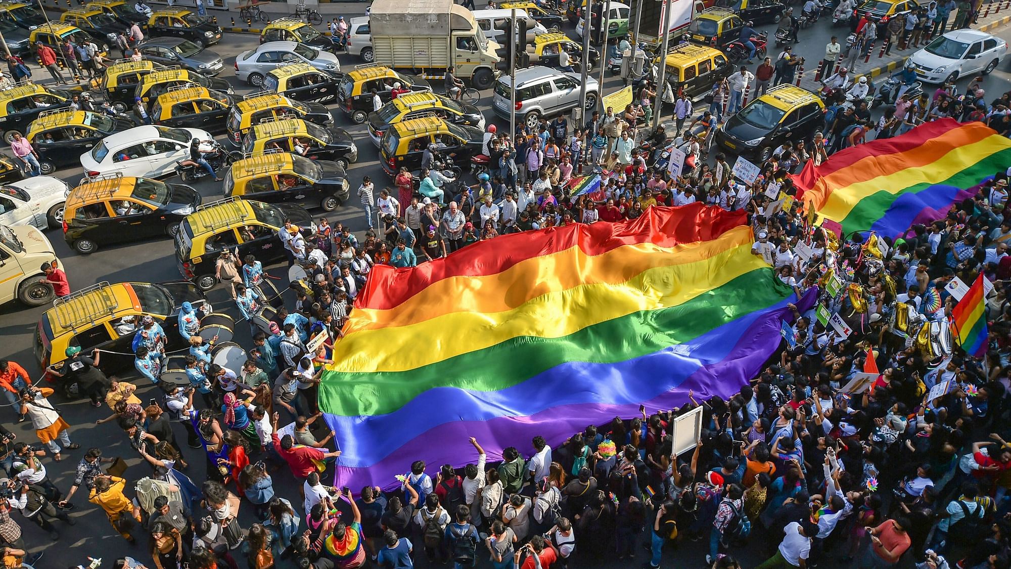 Members of the LGBTQ community participate in a pride parade in Mumbai on 2 February. Image used for representation purpose.